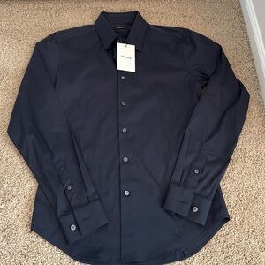 Theory Navy Blue Dress Shirt